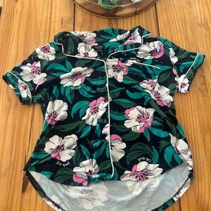 Kate Spade Short Sleeve Hibiscus Pajama Top Only Medium